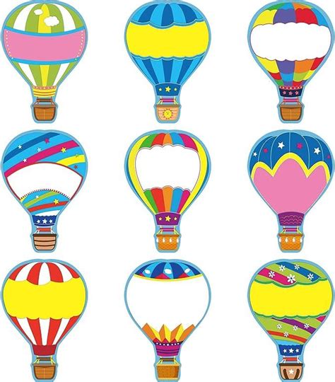 54 Pieces Colorful Hot Air Balloon Cutouts Hot Air Balloon Name Tags