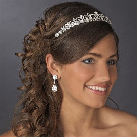 Silver Plated Royal Bridal Tiara Elegant Bridal Hair Accessories