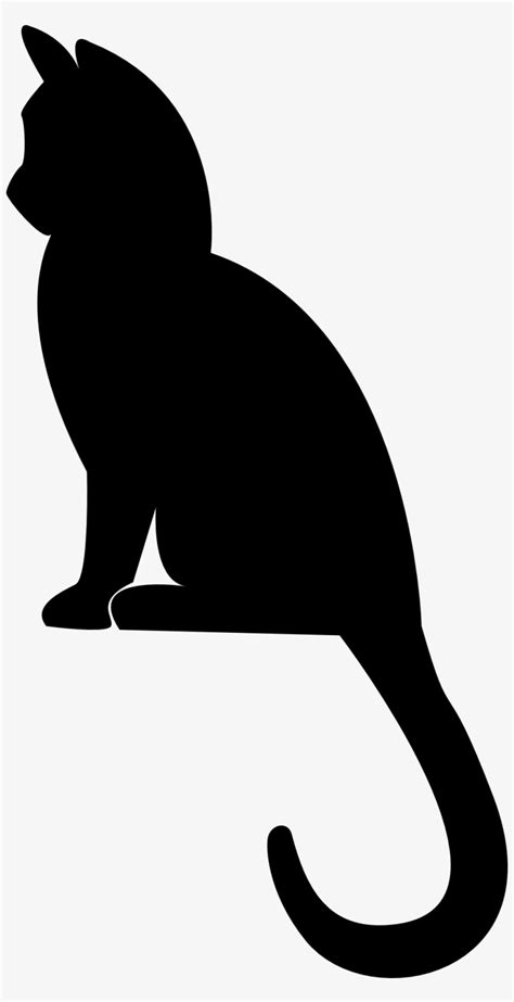 Cat Silhouette Clip Art Sitting Cat Silhouette Black - Kitten ...