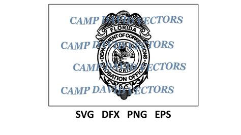 Florida Dept Of Corrections Probation Badge Logo Seal Custom Vector Law Enforcement Svg