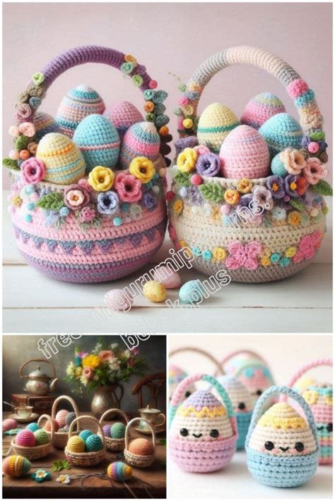 Crochet Small Easter Egg Baskets Amigurumi Free Pattern