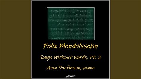 Songs Without Words Op 102 NO 2 Adagio YouTube