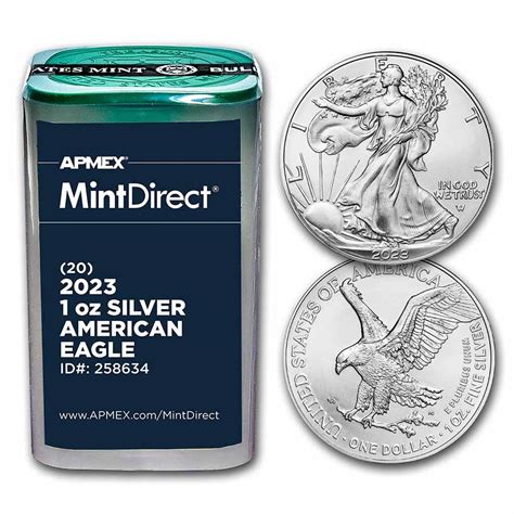 Buy 2023 Silver Eagle 20 Coin Tube MintDirect | APMEX