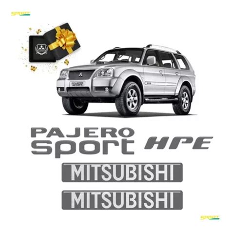 Kit Adesivos Pajero Sport Hpe Grafite Resinados Mitsubishi MercadoLivre