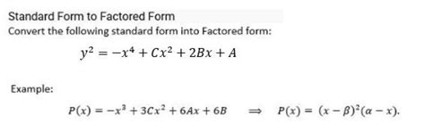 Solved Standard Form to Factored Form Convert the following | Chegg.com