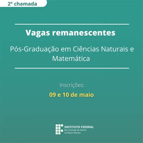 Divulgada 2ª chamada para vagas remanescentes do curso de Pós Graduação