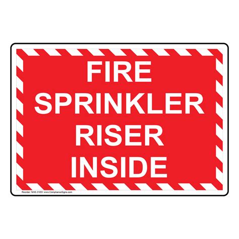 Fire Sprinkler Riser Inside Sign Red Fire Safety