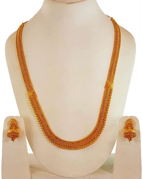 Kt Gold Long Necklace Set Stgo Sets Necklace Kt