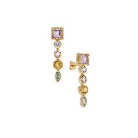 Sky Blue Topaz Multi Gemstone Midas Earrings ATGW 3cts Gemporia