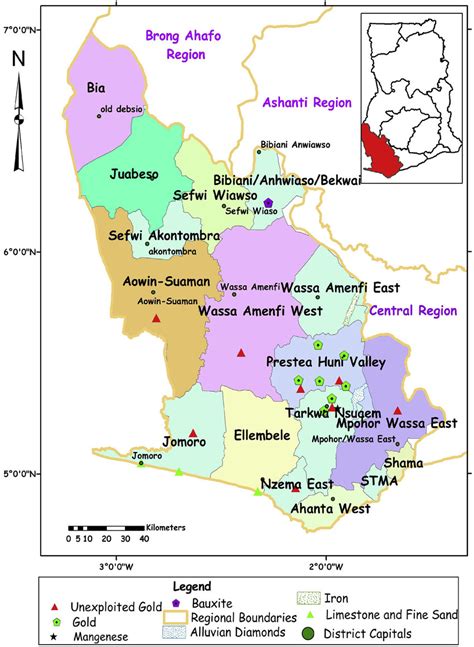 Map Of Western Region Ghana | Map Of West