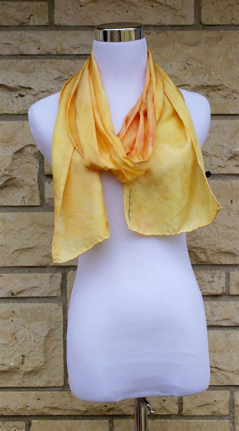 Yellow Silk Scarf Hand Dyed Yellow Silk Scarf Yellow and - Etsy ...