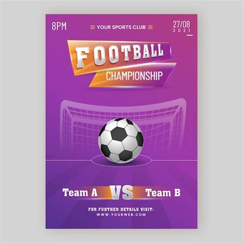 Premium Vector Football Championship Poster Design With Realistic