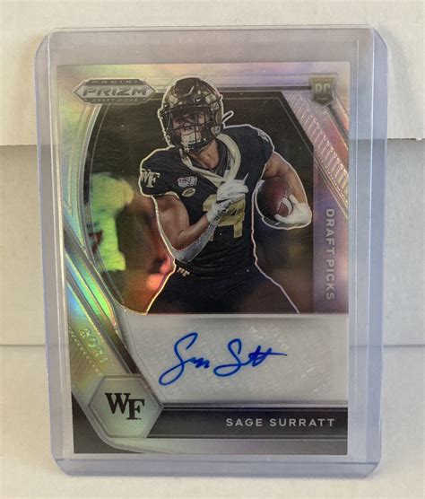 2021 Panini Prizm Draft Sage Surratt RC Auto Wake Forest Silver Prizm