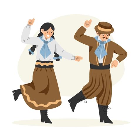 Free Vector Hand Drawn Gaucho Character Dancing Illustration