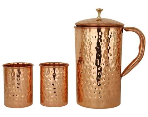 Hammered Copper Jug Set For Home Capacity Litres At Best Price