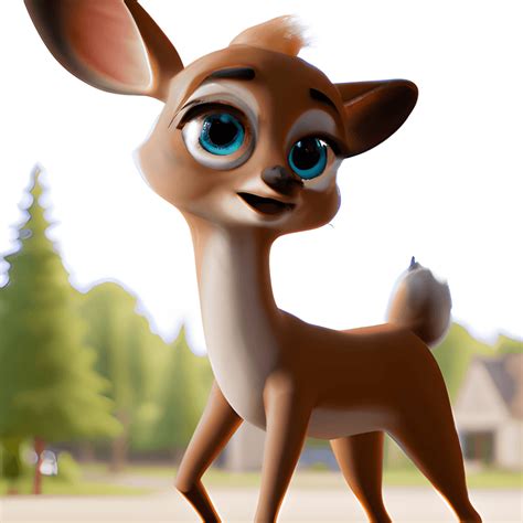 3d Happy Cartoon Bambi Character · Creative Fabrica