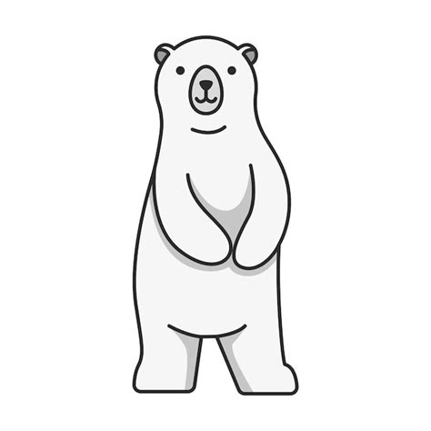 Premium Vector | Cute polar bear standing