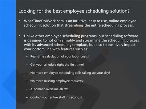 Hotel Employee Schedule Software For Your Company Ppt