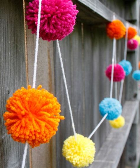 Festive Pom Pom Garland Etsy