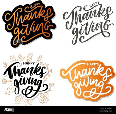 Happy Thanksgiving Lettering Calligraphy Text Brush Vector Stock Vector Image And Art Alamy