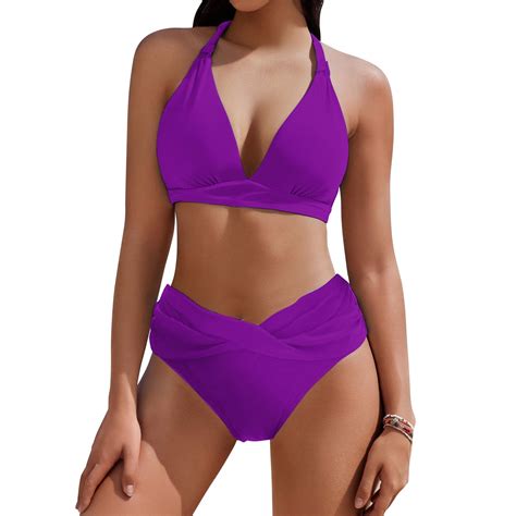 QUNYINEY Purple Swimsuit For Women Bikini Two Piece Bathing Suit