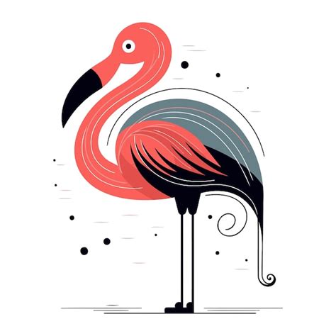 Flamingo Ilustra O Vetorial De Um Flamingo Em Fundo Branco Vetor Premium