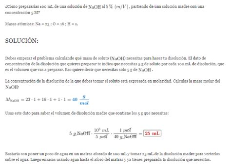 Disoluciones Ejercicios Resueltos Bachillerato