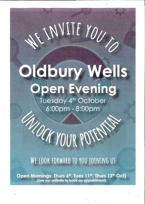 Oldbury Wells School Open Evening and Morning Events – Much Wenlock Primary School and Nursery