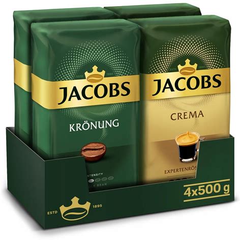 Kawa ziarnista Jacobs Krönung i Jacobs Crema 4x500g 2kg kawy