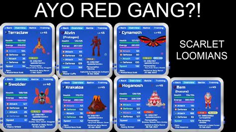 Loomian Legacy Full Red Loomians Team Showcase Read Description