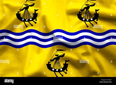 Western Isles Council Stylish Waving And Closeup Flag Illustration