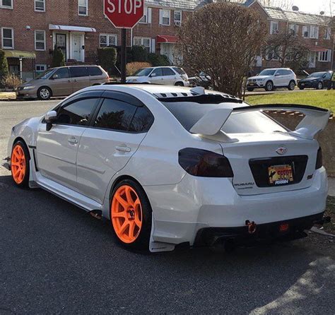 Subaru WRX STi Neon Orange Wheels Be Popping Cars Pinterest