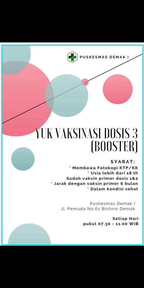 Vaksinasi Dosis Booster Puskesmas Demak