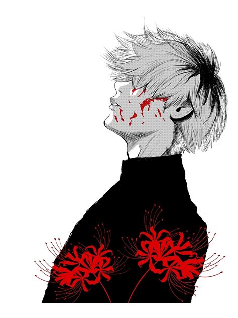 Anime Sasaki Kanami Looking Up Red Spider Lily Tokyo Ghoul