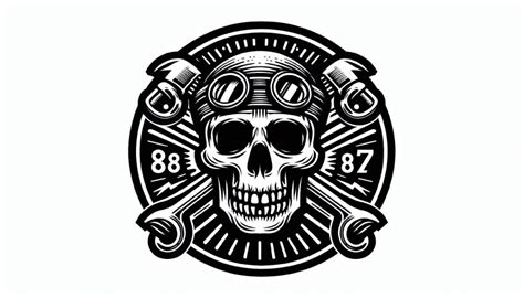 Biker Skull Logo Royalty Free Vector Image Vectorstock