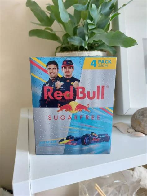 RED BULL SUGARFREE Cans 4-Pack Box Max Verstappen / Perez Limited Edition £54.99 - PicClick UK