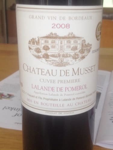 2008 Foucard Fils Château de Musset Cuvée Premiere Lalande de Pomerol