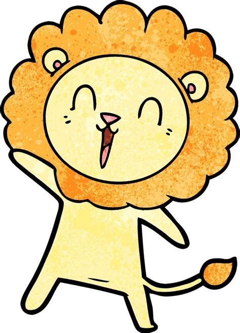 Retro Grunge Texture Cartoon Lion Laughing 13788859 Vector Art At Vecteezy