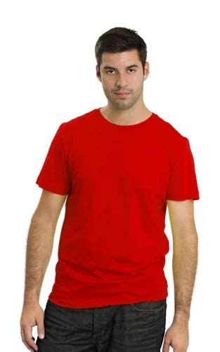 Red Cotton TBC Round Neck T Shirt 180 GSM Bio Washed Fabric Size