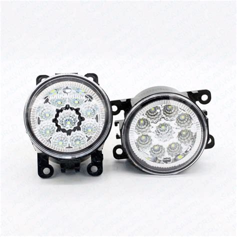 2pcs Car Styling Round Front Bumper LED Fog Lights DRL Daytime Running