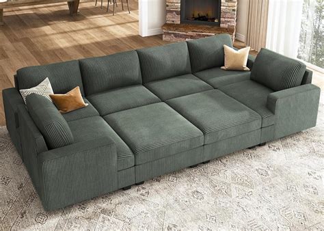 Amazon Nolany Sectional Couch With Storage Ottoman Corduroy