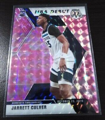 Jarrett Culver Panini Mosaic Pink Mosaic Prizm Nba Debut Rookie