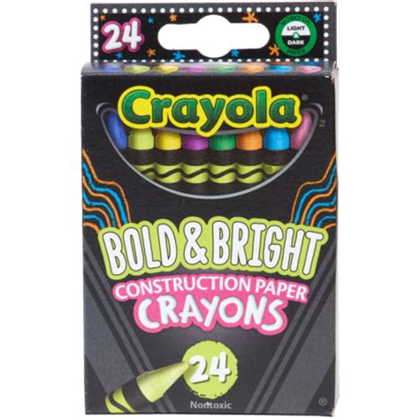 Crayola 24ct Bold And Bright Construction Paper Crayons ColoringBook