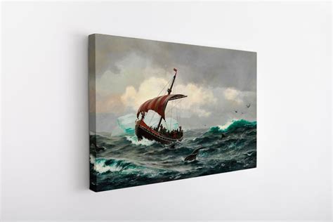 Viking Ship, Ship Canvas Wall Art, Viking Canvas Wall Art, Framed ...