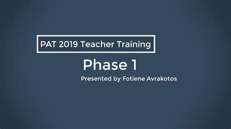 Pat Phase Grade Teacher Training Youtube