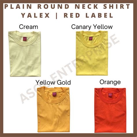 Yalex Adult Plain Round Neck Unisex Cream Canary Yellow Yellow Gold Orange Shopee