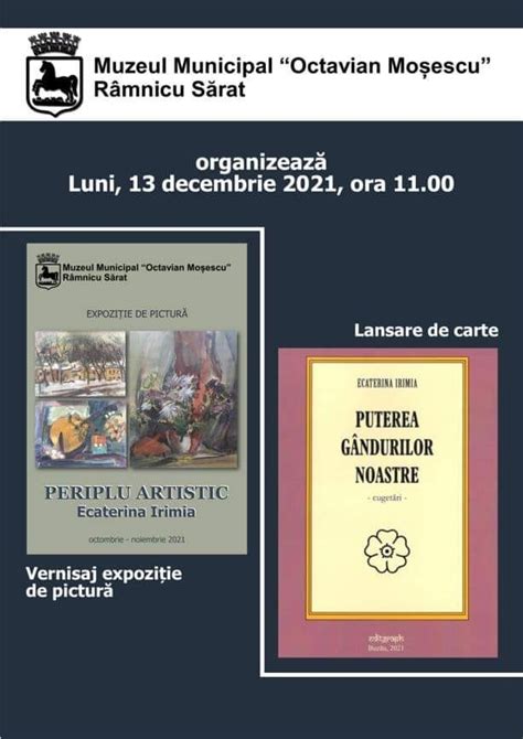 Vernisaj De Expozi Ie De Pictur I Lansare De Carte La R Mnicu S Rat