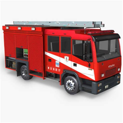 Japanese Firetruck 3D Model $59 - .obj .dxf .3ds .lwo .unknown - Free3D