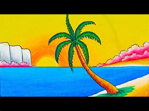 Comment Dessiner Un Paysage De Plage De Mer Dessin Facile Plage