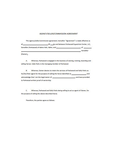 Commission Agreement 14 Examples Format Pdf